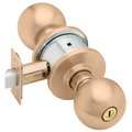 Schlage Grade 2 Privacy Cylindrical Lock, Orbit Knob, Non-Keyed, Satin Bronze Finish, Non-handed A40S ORB 612